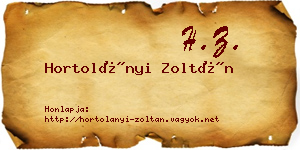 Hortolányi Zoltán névjegykártya