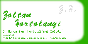 zoltan hortolanyi business card